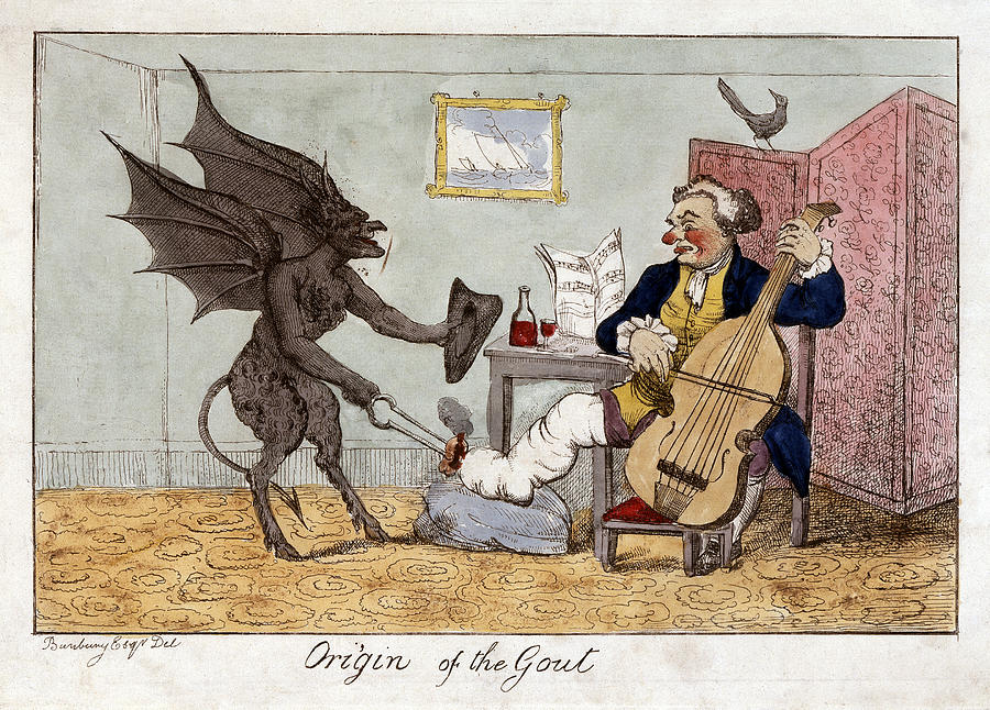 900x646 Cartoon Gout, C1815 Painting By Granger - Gout Painting