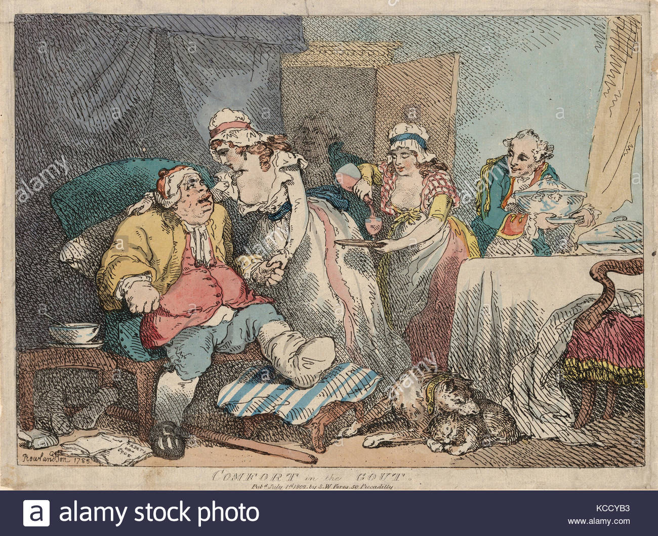 1300x1059 Drawings And Prints, Print, Comfort In The Gout, Artist, Publisher - Gout Painting