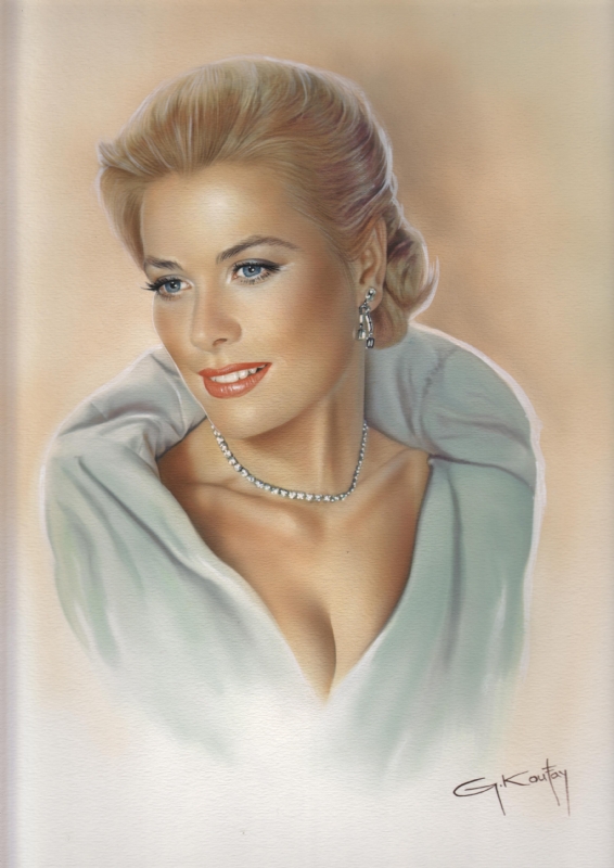 566x800 Koufay Grace Kelly , In Alexander Hloderwski's Koufay Comic Art - Grace Kelly Painting