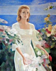 236x295 Portrait Of Princess Grace , Artist Unknown . Familia Real De - Grace Kelly Painting