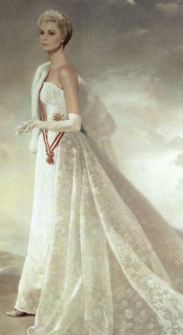 619x1128 Princess Grace Of Monaco. Painting Portrait By Ralph Wolfe Cown - Grace Kelly Painting