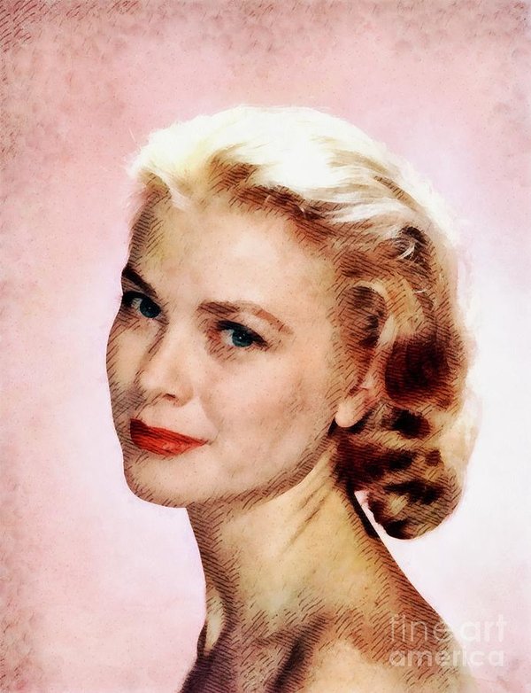 600x782 Grace Kelly, Vintage Actress Art Print By John Springfield - Grace Kelly Painting