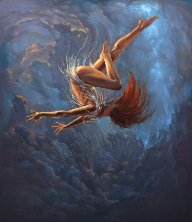 770x890 Saatchi Art Falling With Grace Painting By Daniel Miller - Grace Painting