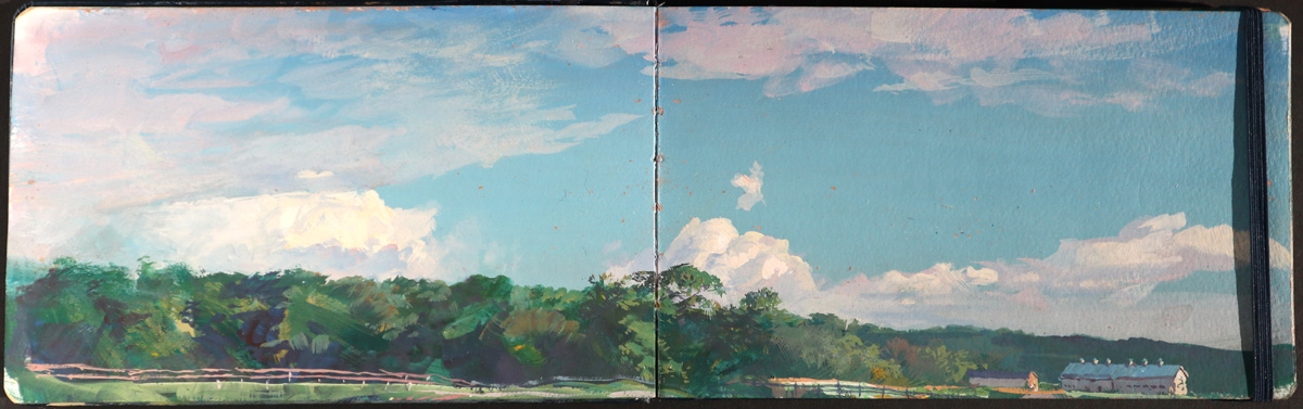 1200x377 Gurney Journey Painting Clouds Over A Sky Gradation - Gradation Painting