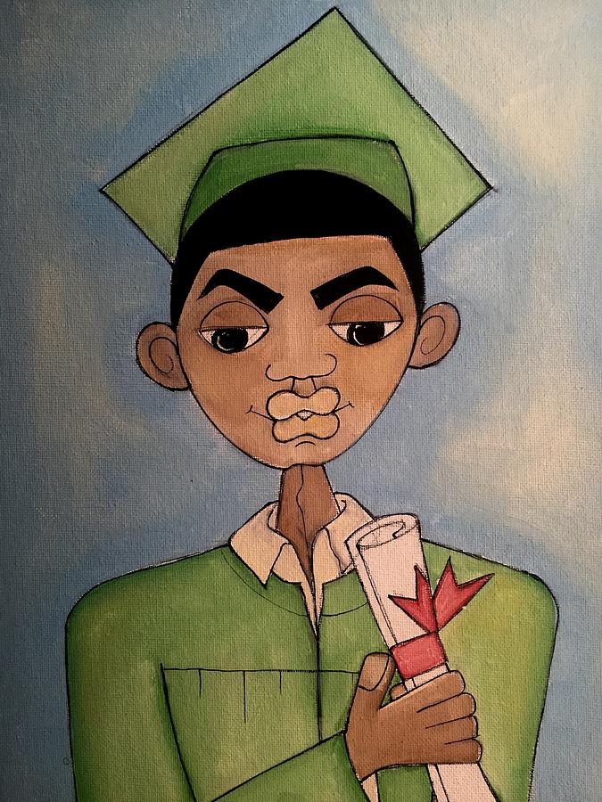 675x900 Graduation Painting By Deborah Carrie - Graduation Painting