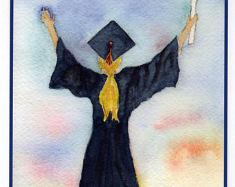 340x270 Graduation Zebra Card. Card For Grads. Congratulations - Graduation Painting