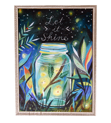 450x496 Let It Shine Mini Giclee Canvas Wall Art Gift For Graduation - Graduation Painting