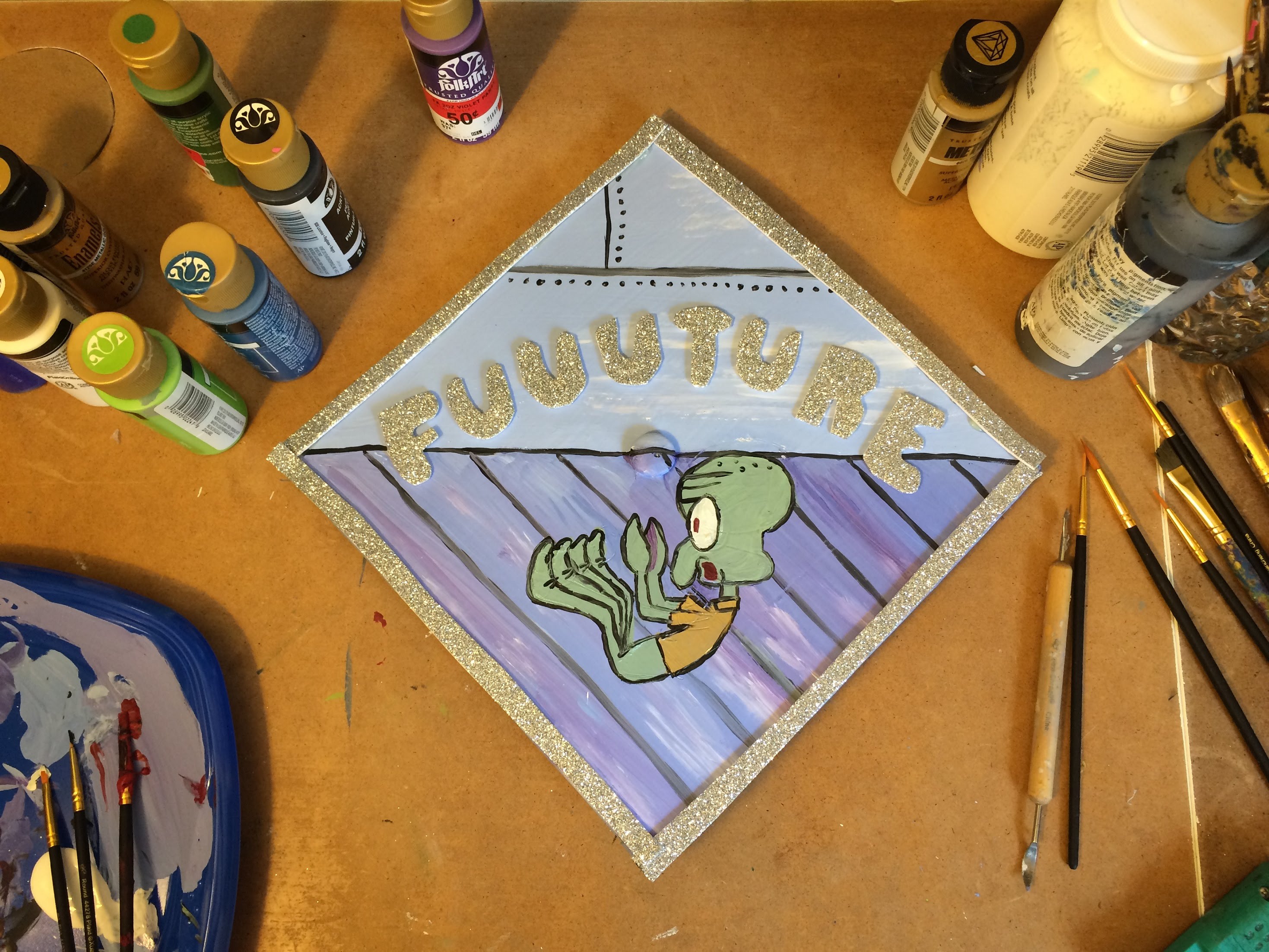 2938x2204 Squidward Graduation Cap Speed Paint - Graduation Painting