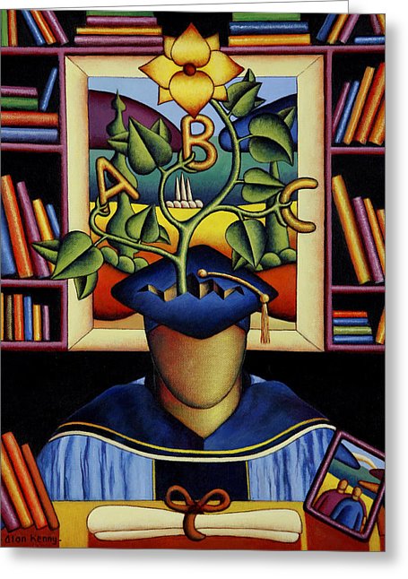 455x646 The Graduation A Man Of Letters Painting By Alan Kenny - Graduation Painting