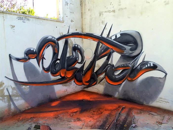 700x525 3d Graffiti By Odeith Inspiration Grid Design Inspiration - Graffiti Art Painting