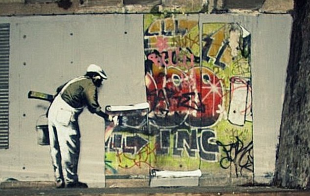 634x401 Banksy In Graffiti War With Fellow Street Artist After Painting - Graffiti Art Painting