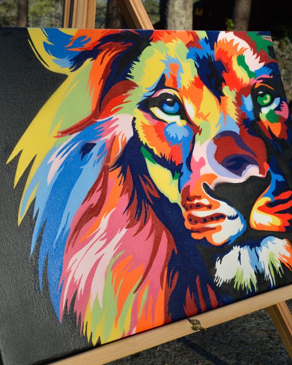 570x713 Color Lion - Graffiti Art Painting