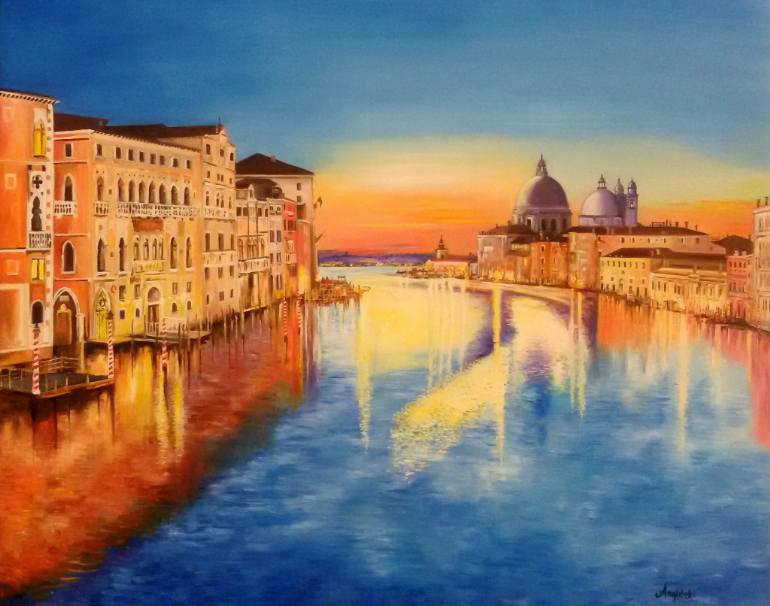 770x606 Saatchi Art Sunset On The Grand Canal - Grand Canal Venice Painting
