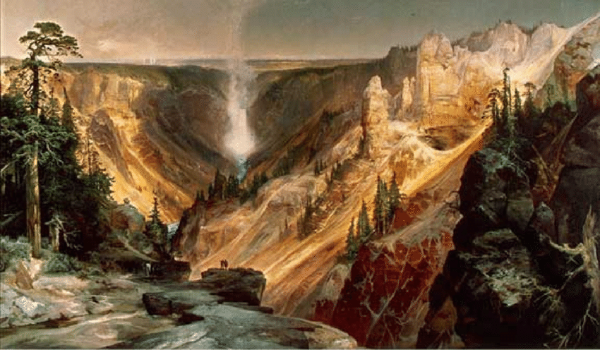 850x496 Grand Canyon Of The Yellowstone (1872) By Thomas Moran. Oil - Grand Canyon Of The Yellowstone Painting