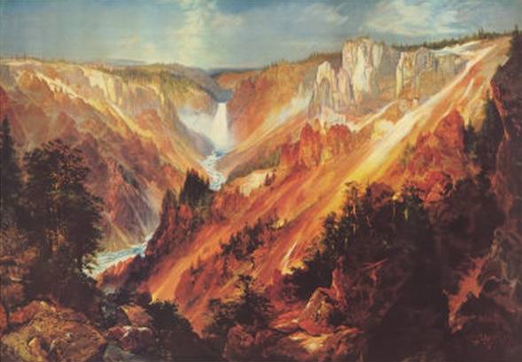 589x409 Grand Canyon Of The Yellowstone Thomas Moran Oil Painting - Grand Canyon Of The Yellowstone Painting