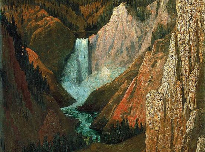 800x592 Brown, View Of The Lower Falls, Grand Canyon Of The Yellowstone - Grand Canyon Of The Yellowstone Painting