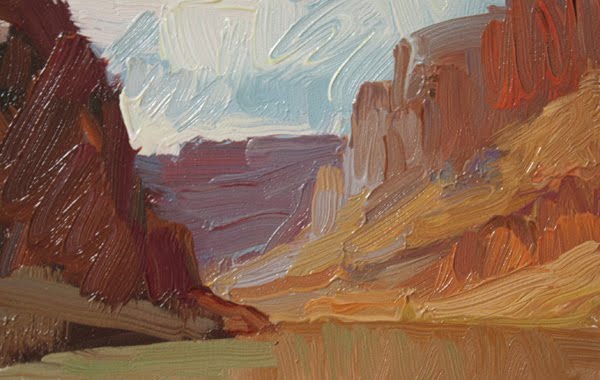 600x380 Kathryn Townsend Painting Studio Grand Canyon Sketch 5 - Grand Canyon Oil Painting