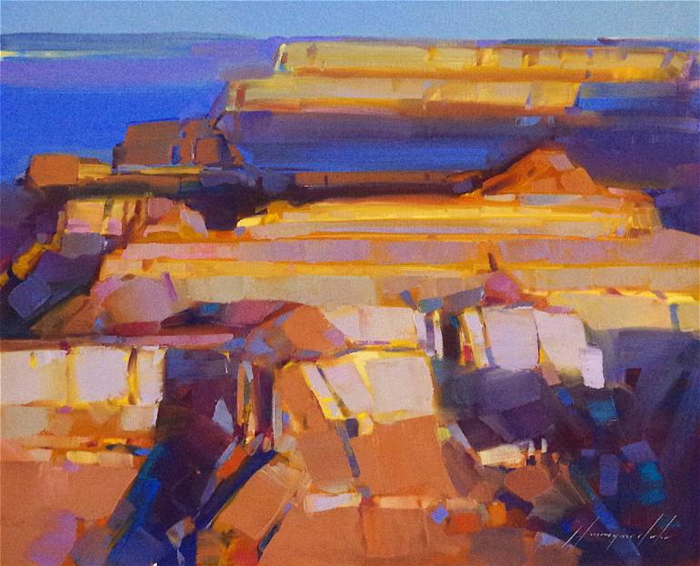 770x623 Saatchi Art Grand Canyon Sunrise, Landscape Oil Painting, Palette - Grand Canyon Oil Painting