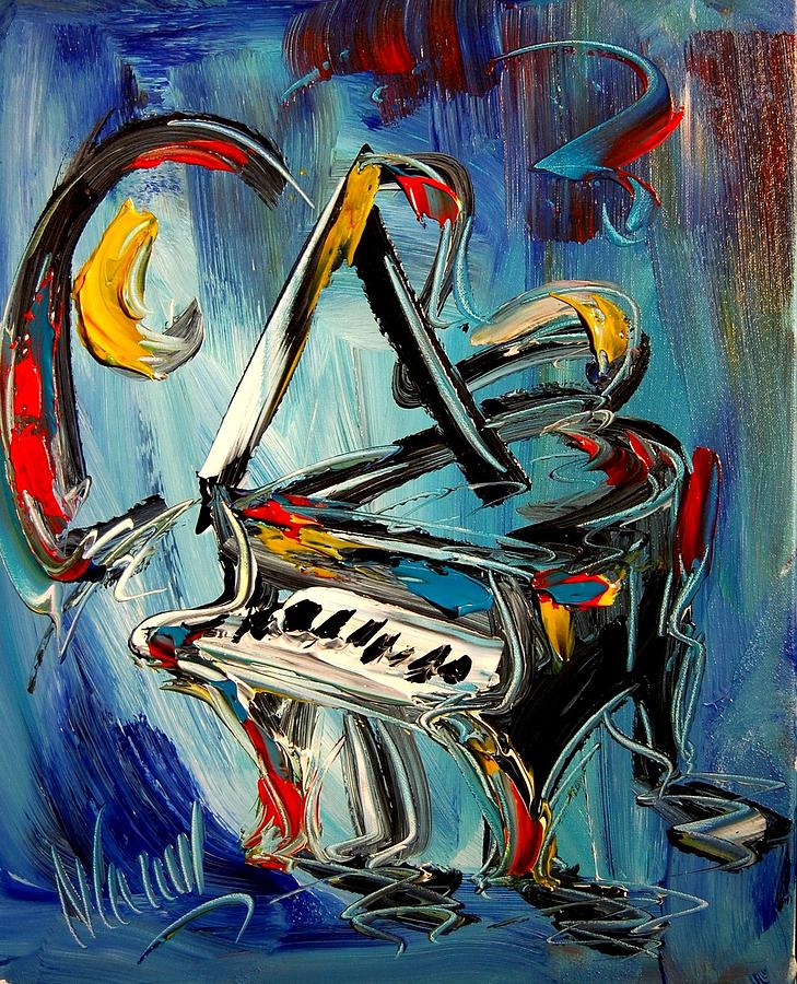 729x900 Grand Piano Painting By Mark Kazav - Grand Piano Painting