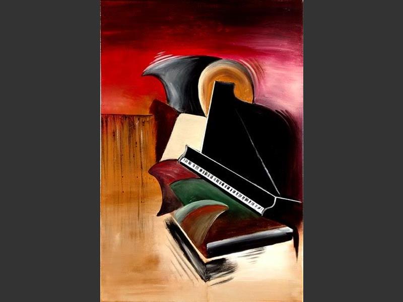 800x600 Grand Piano Art By Lena - Grand Piano Painting