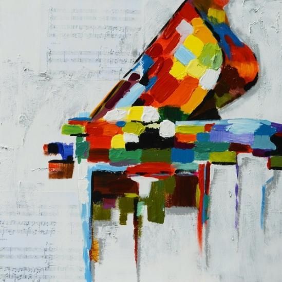549x550 Abstract Grand Piano Painting New Large 100x100 Ltbgtabstractlt - Grand Piano Painting