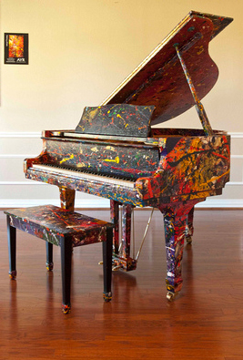 267x395 Melissa Ayr Presents Painted Baby Grand Piano Energy - Grand Piano Painting