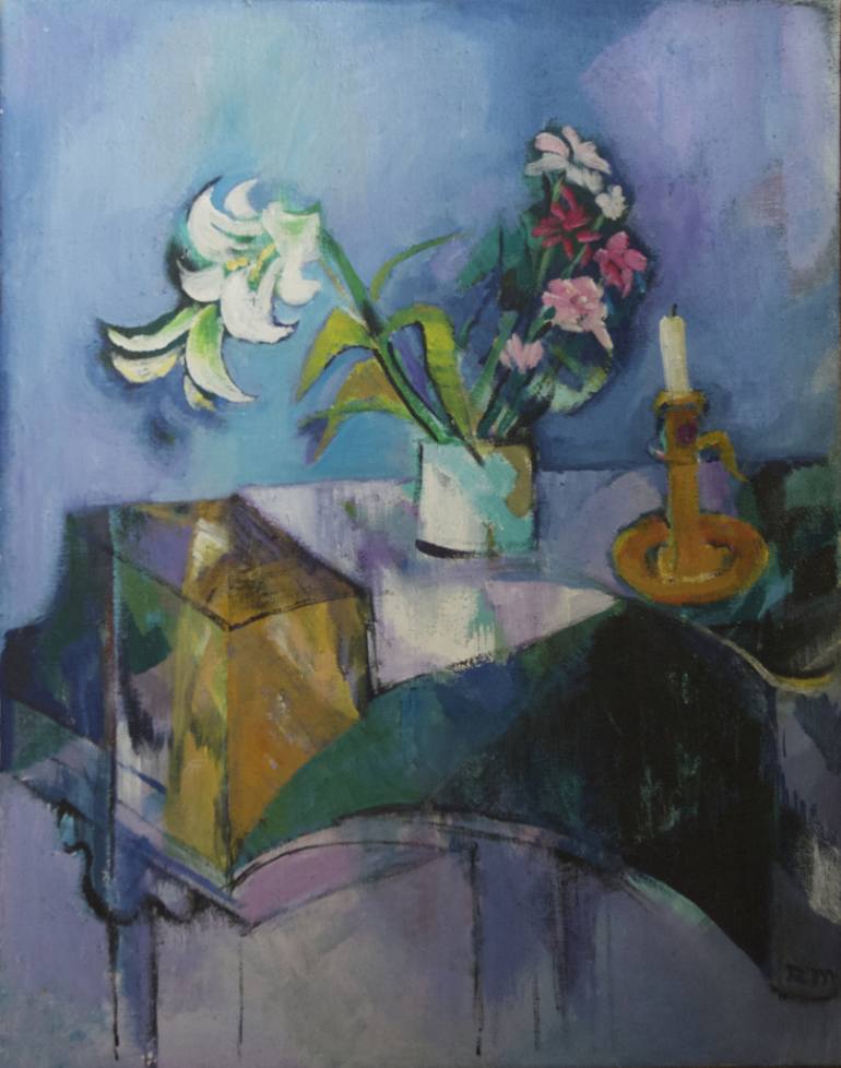 770x978 Saatchi Art Lillies On A Grand Piano Painting By Ragnit Von Mosch - Grand Piano Painting