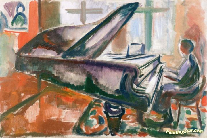 720x480 At The Grand Piano Artwork By Edvard Munch Oil Painting Amp Art - Grand Piano Painting