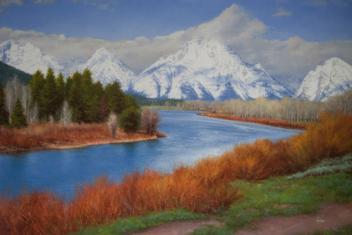 1200x800 Waterway From Grand Teton Original Painting Christian Hemme - Grand Teton Painting