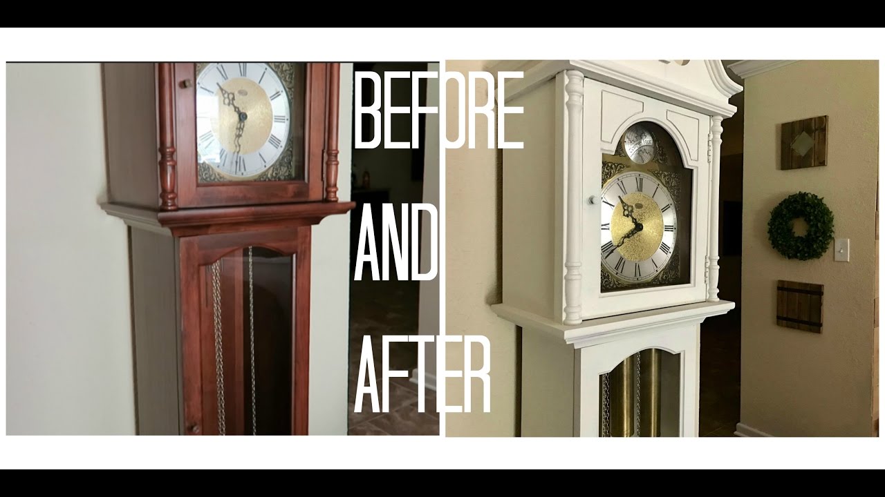 1280x720 Chalk Paint Before Amp After Antique Grandfather Clock - Grandfather Clock Painting
