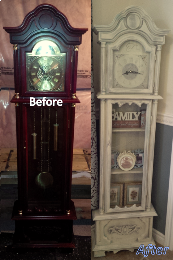 559x841 Grandfather Clock Before And After. Annie Sloan Chalk Paint - Grandfather Clock Painting