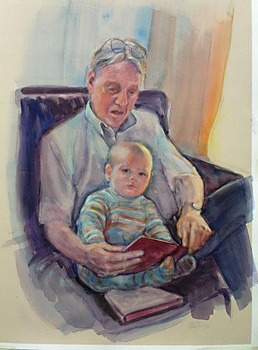 368x500 Having A Ball Using Pan Pastels!!! - Grandfather Painting