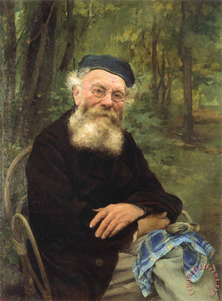 708x960 Jules Bastien Lepage Portrait Of My Grandfather Painting - Grandfather Painting