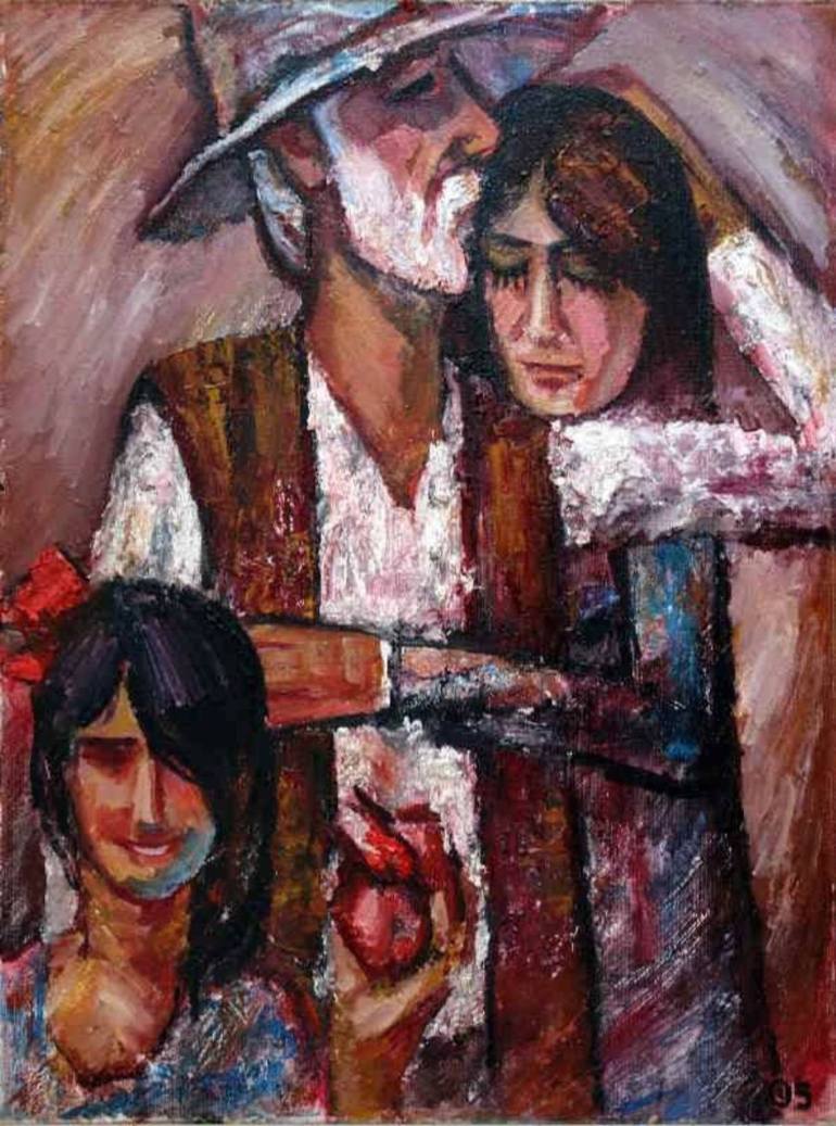 770x1037 Saatchi Art My Grandfather Painting By Najmaddin Huseynov - Grandfather Painting