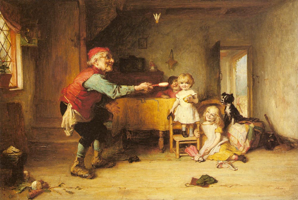 1000x673 Games With Grandfather Painting Alexander Hohenlohe Burr Oil - Grandfather Painting