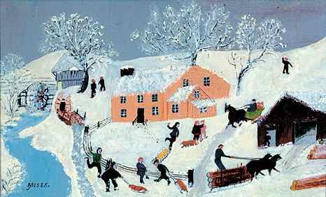 466x282 Anna Mary Robertson Moses. Expert Art Authentication, Certificates - Grandma Moses Painting