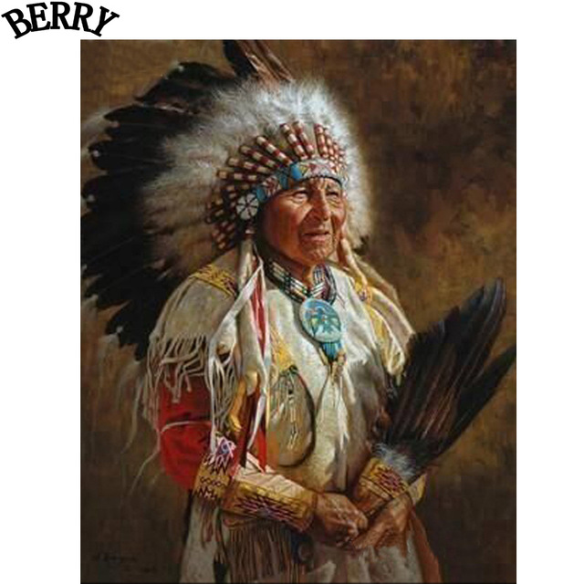 640x640 Needlework Full 5d Diamond Painting Cross Stitch Indian Grandma - Grandma Painting