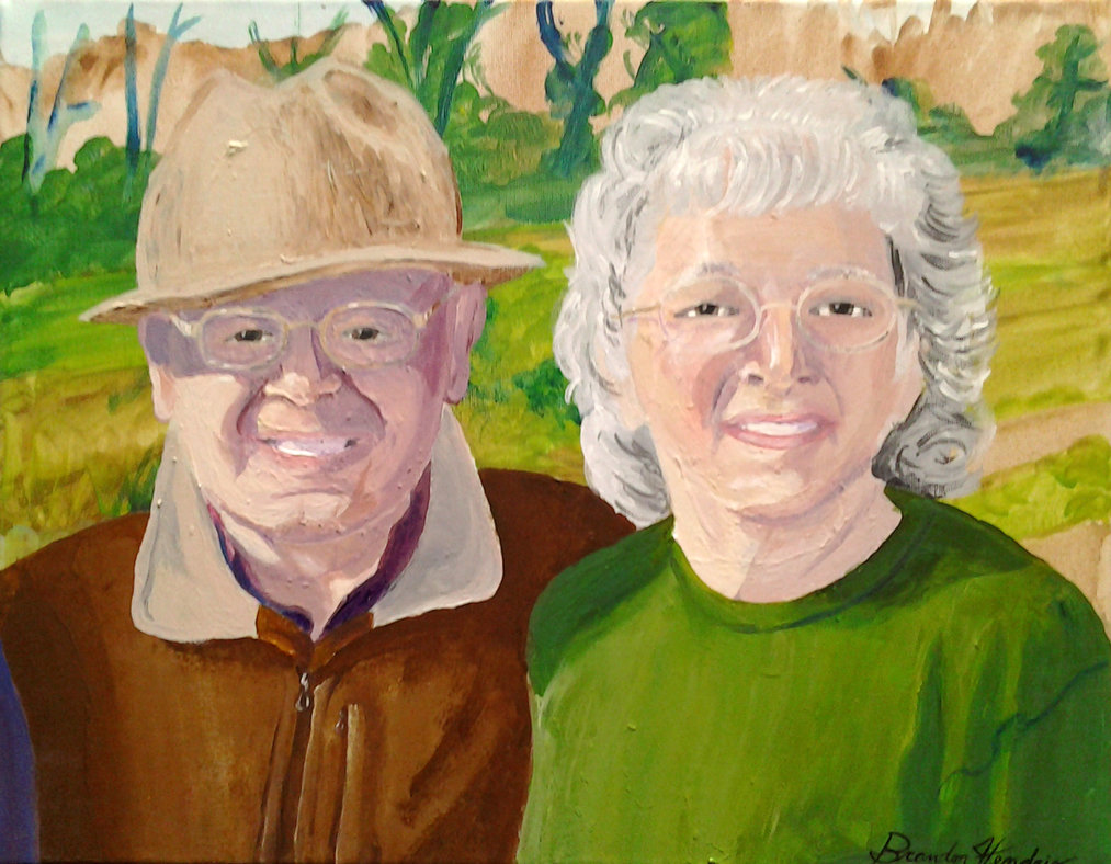 1013x788 Portrait Of Grandma And Grandpa By Vdeogamer - Grandma Painting