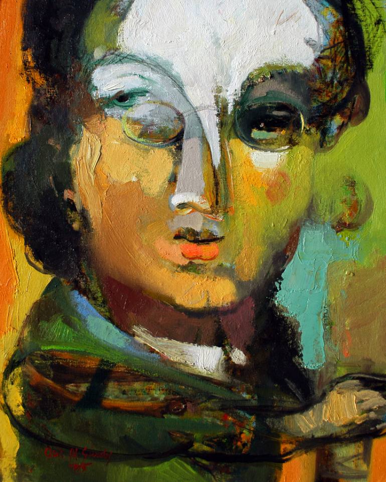 770x963 Saatchi Art My Grandmother, The Last Survivor Painting By Qais Al - Grandmother Painting