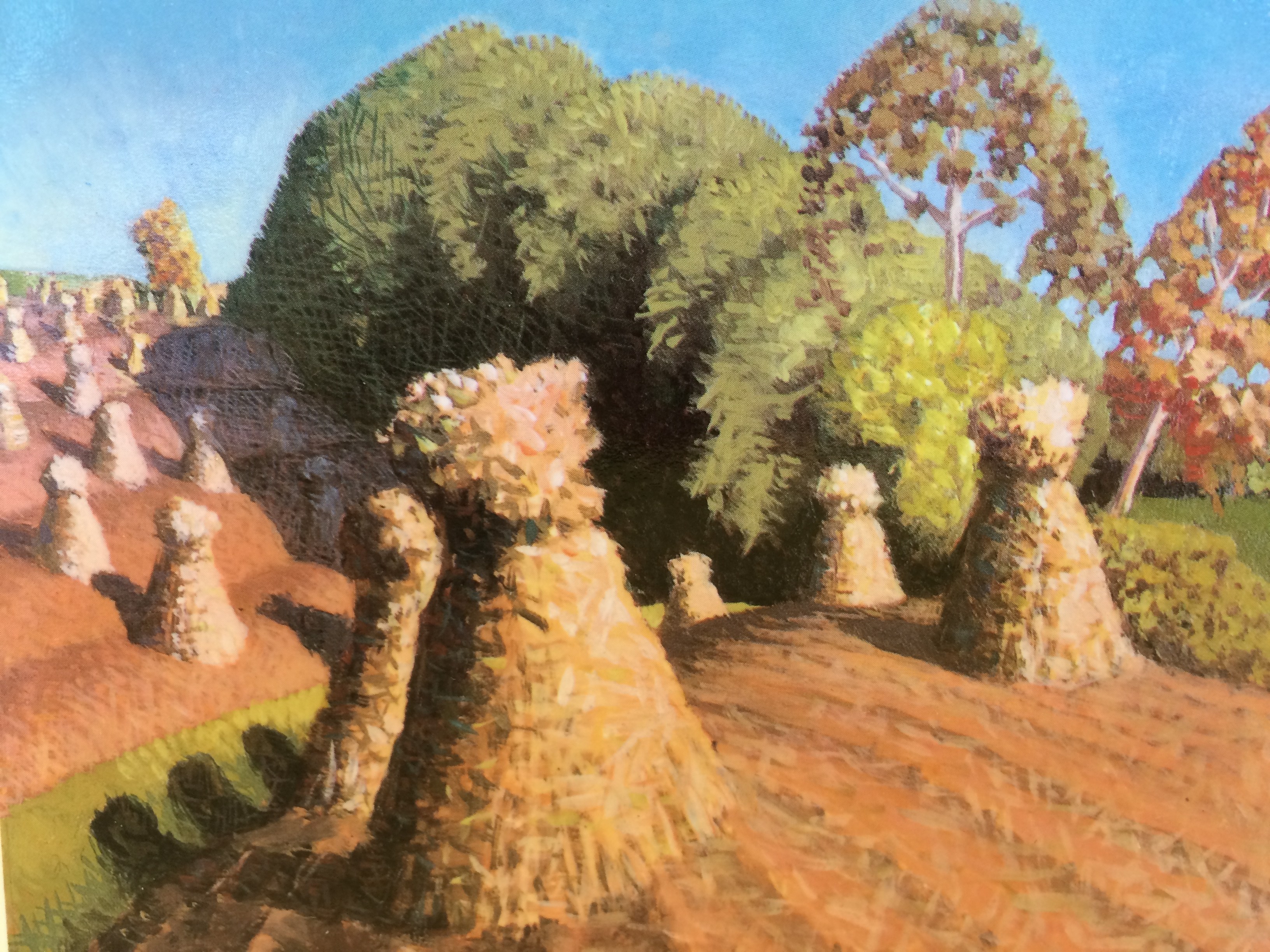 3264x2448 Grant Wood Down On The Farm Painted Paper Art - Grant Wood Farmer Painting