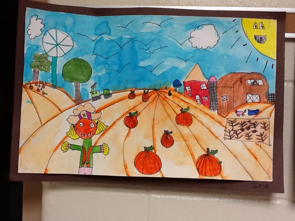 960x720 What's Happening In The Art Room 3rd Grade Grant Wood Landscapes - Grant Wood Farmer Painting