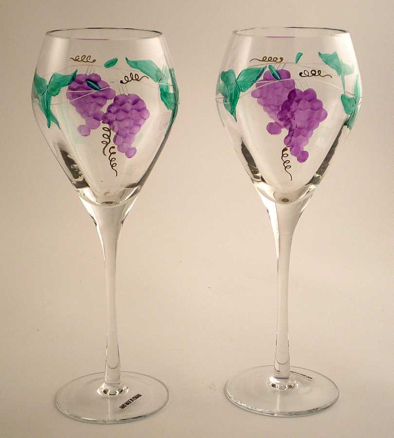 810x900 Painted Glass Grape Wine Glasses - Grape Painting Wine Glasses