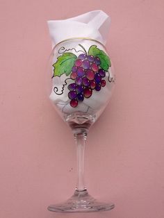 236x314 Two Grape Vine Wine Glasses Hand Painted By Bethscottage On Etsy - Grape Painting Wine Glasses
