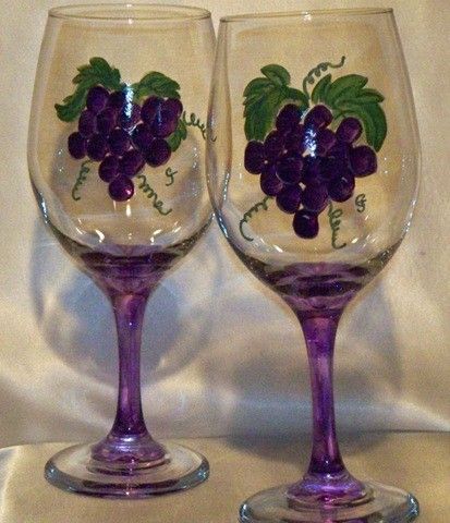 413x480 Painted Wine Glasses Painting Ideas Wine, Glass - Grape Painting Wine Glasses
