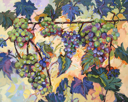 432x345 Grape Vines Carolee S. Clark, Painter - Grape Vine Painting