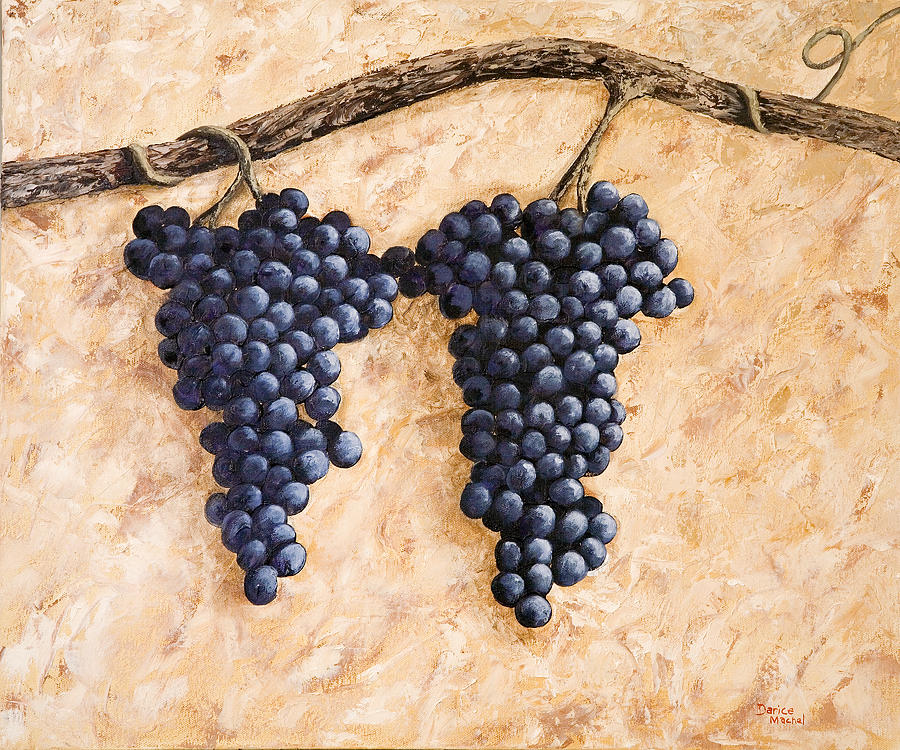 900x750 Grape Vine Painting By Darice Machel Mcguire - Grape Vine Painting