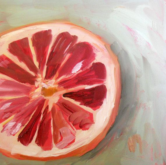 570x567 Grapefruit Open Edition Print Of Original Painting By Moulton - Grapefruit Painting