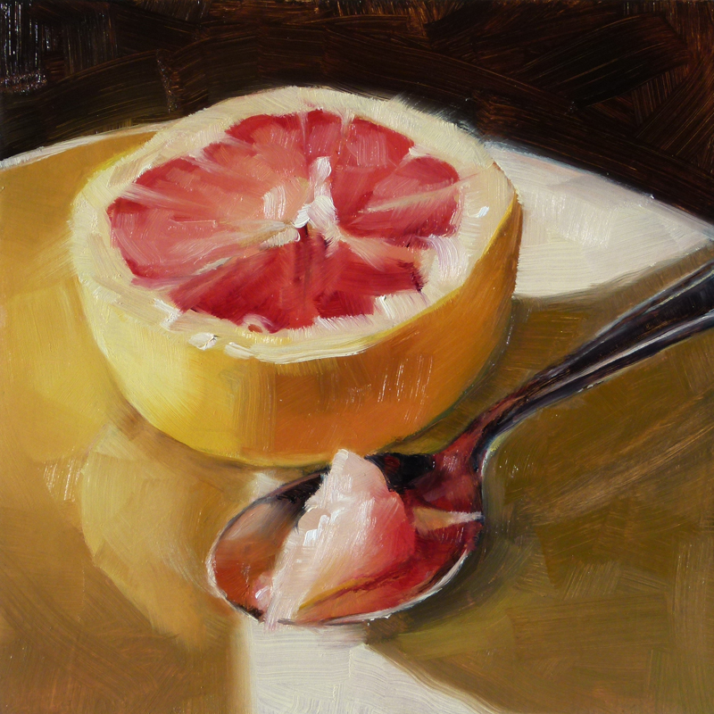 800x800 Oil Painting Of A Grapefruit The Other Half Deb Anderson, Painting - Grapefruit Painting