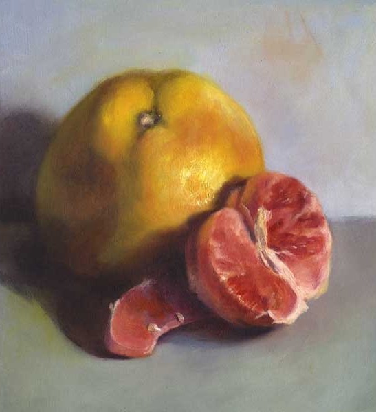 547x600 Pink Grapefruit Diet Still On Track Jo Bradney Still Life - Grapefruit Painting