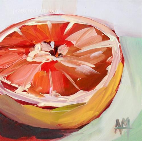 499x495 Pink Grapefruit Half No. 7 - Grapefruit Painting